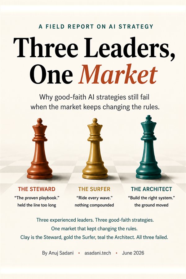 Three Leaders, One Market: A Field Report on Why Good AI Strategies Still Fail cover
