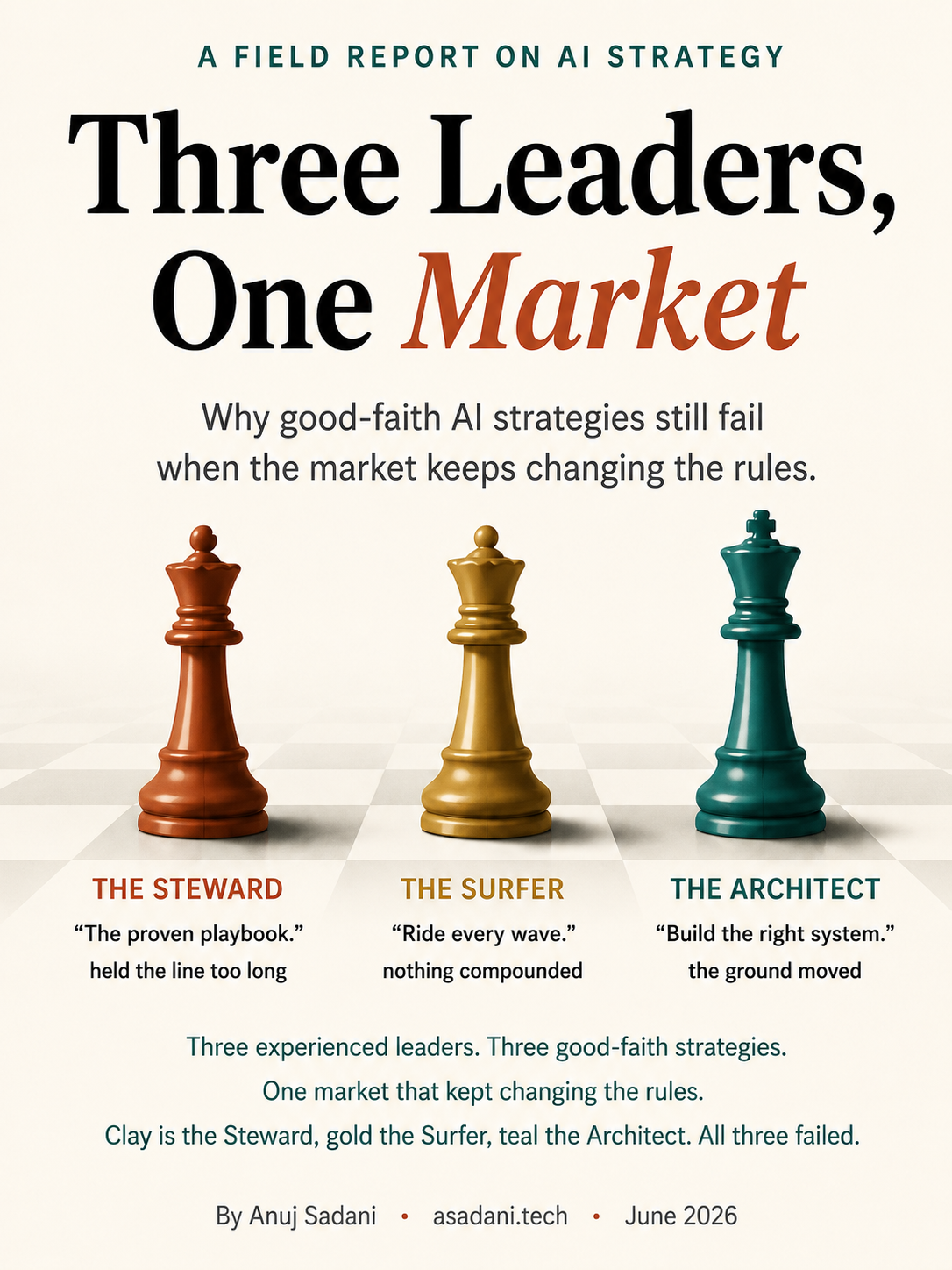 Three Leaders, One Market: A Field Report on Why Good AI Strategies Still Fail cover